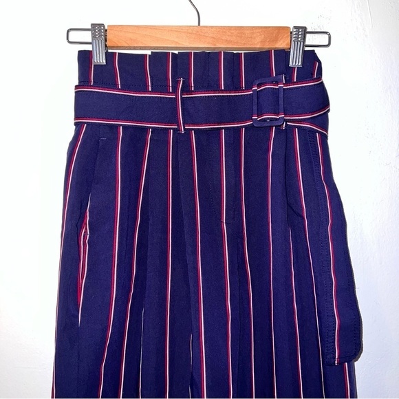 Derek Lam 10 Crosby Navy Striped Satin Culottes - Picture 7 of 12